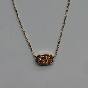 Elisa Gold Pendant Necklace In Gold Drusy